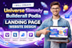 create universe simvoly builderall podia landing page website design