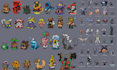 do pixel art characters, sprite sheets, tilesets, animation pokemon style assets