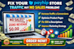 fix your payhip woocommerce shopify esty wix store traffic but no sales problem