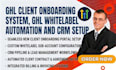 create ghl client onboarding system ghl whitelabel automation and CRM setup