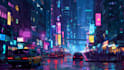 make cyberpunk city illustrations