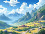 draw anime background, landscape illustrations