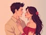 couple portrait wedding portrait illustration