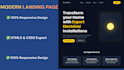 build a professional responsive HTML CSS landing page