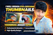 do professional game testing disign eye catching thumbnail