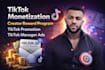 tiktok monetization  creator reward program tiktok promotion tiktok manager ads