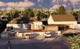 render 3d residential complex,cgi farmhouse courtyard,rural property walkthrough