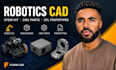 robotics cad, stem kit enclosure, cnc parts, fusion 360 stl prototype files cads