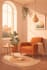 create cozy aesthetic interior illustrations in warm minimalist style