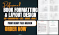 do ebook formatting and layout design poetry book paperback formatting for kdp