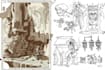 draw a concept sketch of characters, objects, background