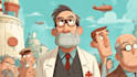 draw a full cartoon illustration