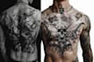 create a custom tattoo design for chest tattoo, back tattoo