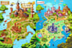 create event, tourist, and fantasy map illustration