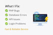 fix PHP bugs and errors in 24 hours laravel codeigniter