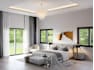 render single story realestate house,stucco facade design,cgi interior rendering