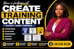 create training manual, online course, training course, user guide and workbook