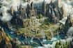 vector map illustration fantasy map design city map