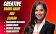 create unique business name, logo, slogan and website