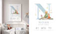 create custom baby birth stats print with name illustration