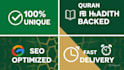 write 100 percent unique urdu islamic articles with SEO
