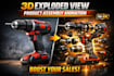 create 3d exploded view and product assembly animation for your product
