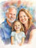 create a watercolor family portrait