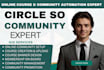 setup cirecle so community circle so management circle so online course