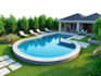 design layout 2d, landscape garden, backyard, pool