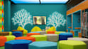 do 3d kids playground, kids room design, 3d nursery room