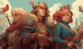 create fantasy rpg party illustration