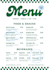 design a modern restaurant or cafe menu