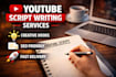 write SEO optimized youtube scripts
