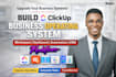 build clickup workspace, dashboard, automation and business operating system