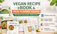 make canva vegan recipe ebook, plant based meal guide planner, nutrition tracker