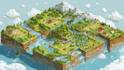 draw a unique vector or isometric map