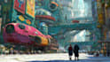 do cyberpunk futuristic city art