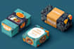 design line art packaging illustration