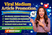 promote your medium article for organic traffic and reader engagement