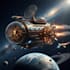 draw custom spaceship sci fi steampunk art