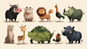 draw animals in cartoon style