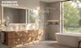 do bathroom remodel, master bathroom, wet room with 3d rendering and layout plan