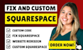 fix and custom squarespace website build squarespace ecommerce website page