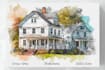 create a watercolor house portrait or buildings