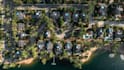 do real estate aerial maps with specific logo labels