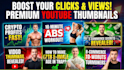 design attractive and clickbait thumbnails in 3 hours for gaming, fitness