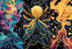 illustrate custom abstract psychedelic art for your