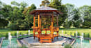 design 3d pergola, patio, gazebo, outdoor living space with realistic rendering