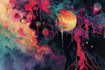 illustrate custom abstract psychedelic art for your