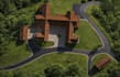 update 3d architecture hillside villa,courtyard master layout,aerial view render